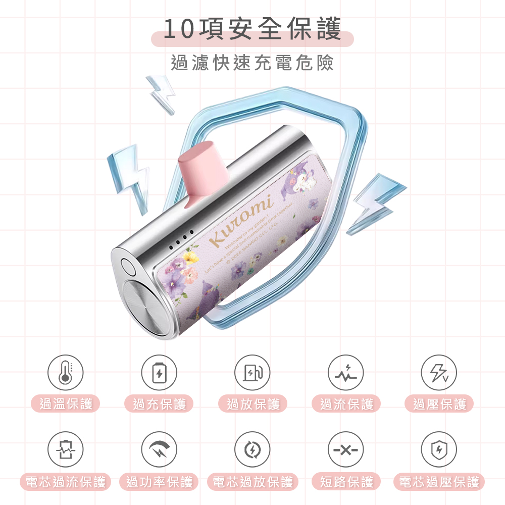 三麗鷗 閃電快充口袋行動電源-花語系列iPhone,Samsung,apbs,雅品仕,捷泰國際有限公司,三麗鷗,Sanrio,行動電源,Type-C, Lightning