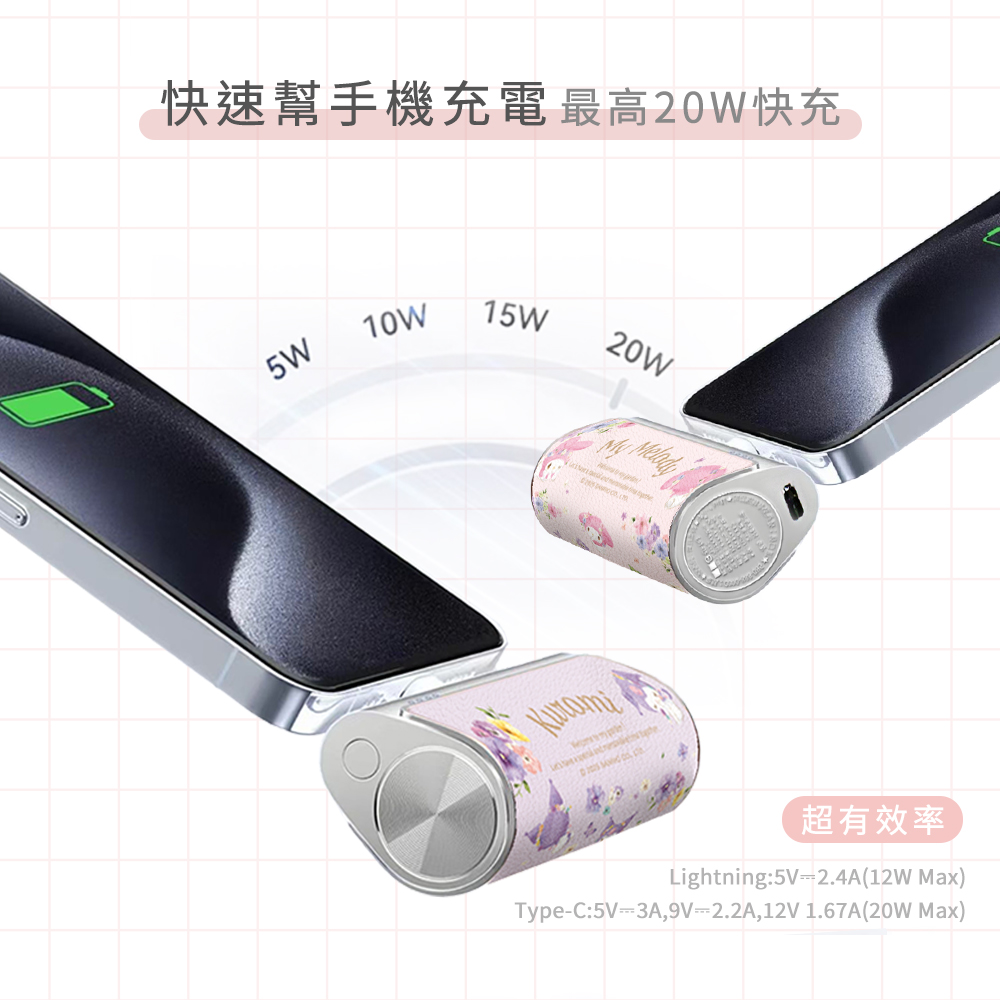 三麗鷗 閃電快充口袋行動電源-花語系列iPhone,Samsung,apbs,雅品仕,捷泰國際有限公司,三麗鷗,Sanrio,行動電源,Type-C, Lightning